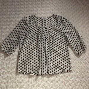 B Envied Sheer Floral Flowy Top Blouse Large Flower Shirt